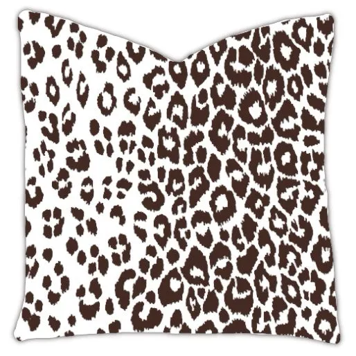 10 Sizes Available: Brown Iconic Leopard Decorative Pillow Cover, DOUBLE SIDED, Dark Brown Iconic Leopard Schumacher Accent Pillow Cover