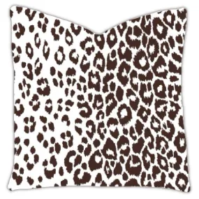 10 Sizes Available: Brown Iconic Leopard Decorative Pillow Cover, DOUBLE SIDED, Dark Brown Iconic Leopard Schumacher Accent Pillow Cover