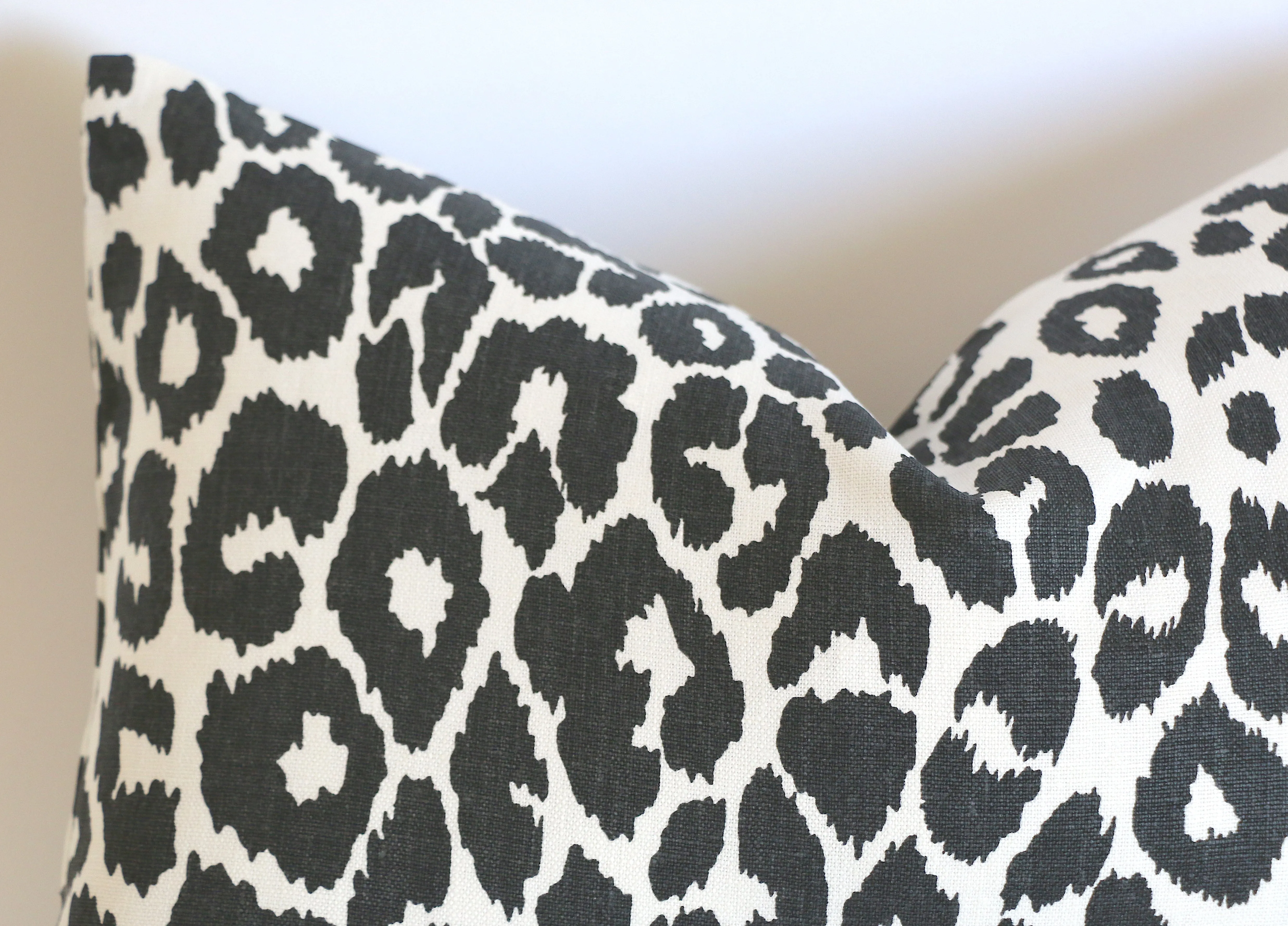 10 Sizes Available: Charcoal Iconic Leopard Decorative Pillow Cover, DOUBLE SIDED, Iconic Leopard Schumacher Accent Pillow Cover