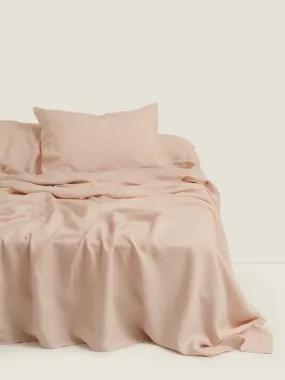 100% Linen Sheet Set in Blush