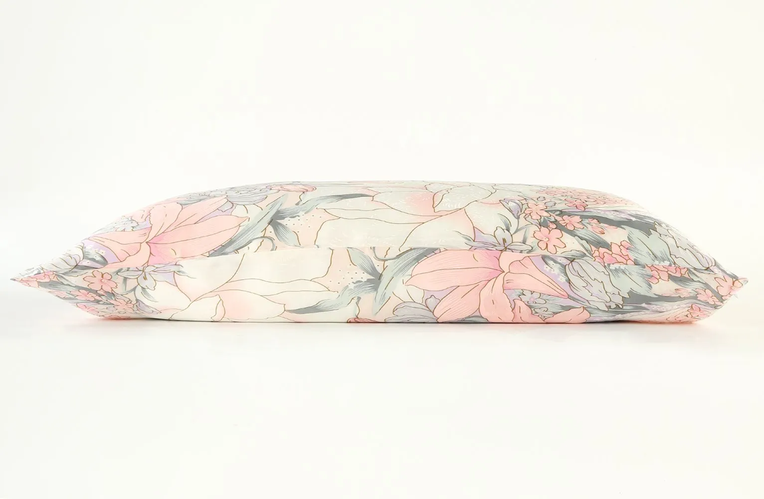 100% Silk Pillowcase Pink with Lily Print PC35