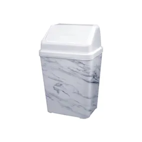 10L Plastic Waste Bin Marble Print Nu Ware