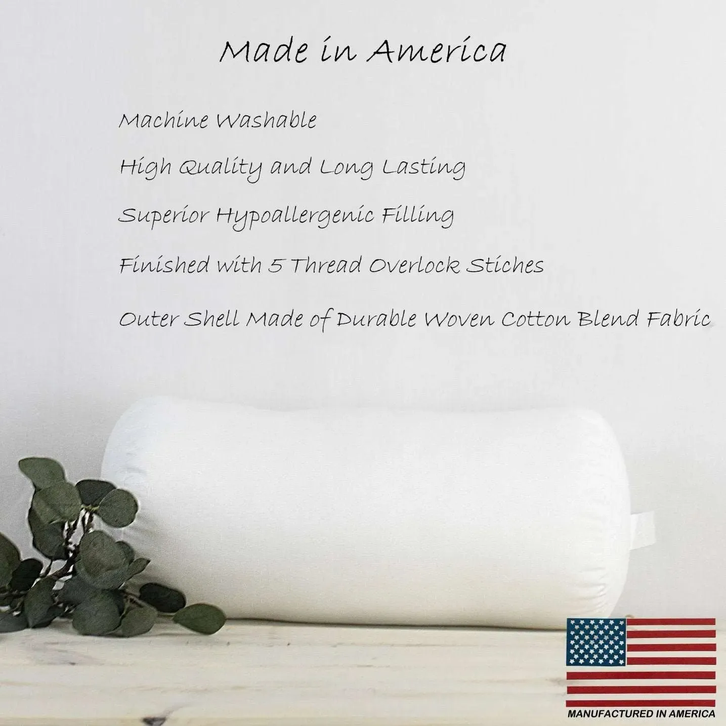 10x36 | Bolster Angel Hair Insert | Indoor Outdoor Down Alternative Hypoallergenic Pillow Insert | Quality Insert | Premium Insert