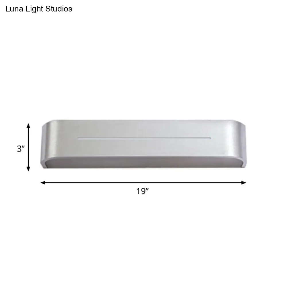 11"/15" Modern LED Wall Washer Light - Silver Rectangular Sconce Fixture with Aluminum Shade, Warm/White Light