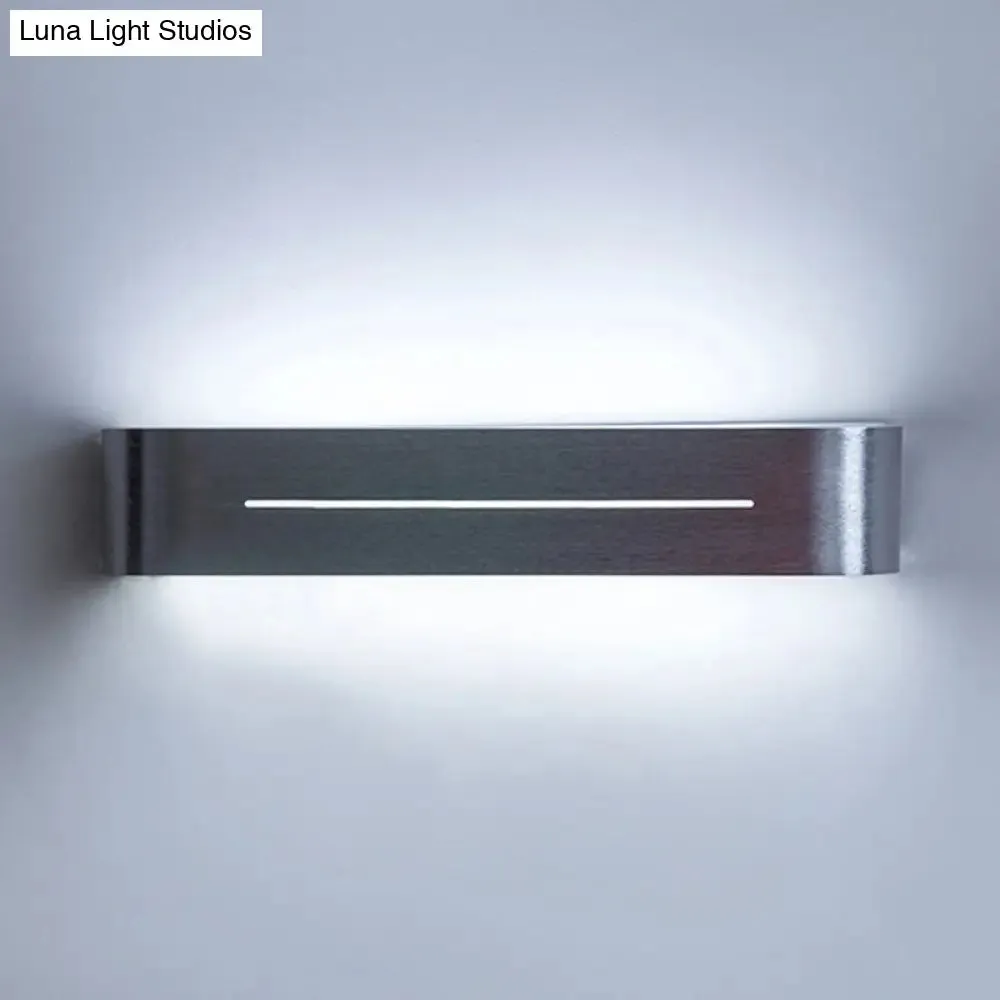 11"/15" Modern LED Wall Washer Light - Silver Rectangular Sconce Fixture with Aluminum Shade, Warm/White Light