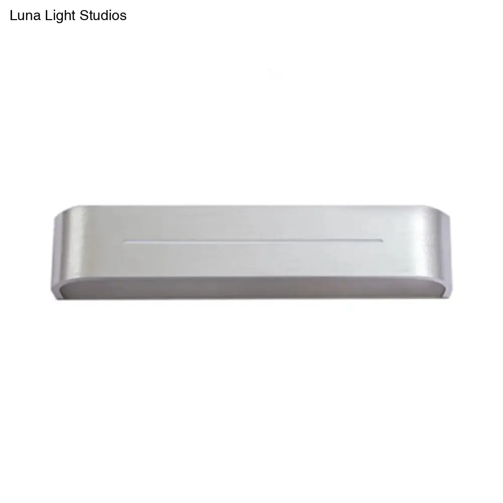 11"/15" Modern LED Wall Washer Light - Silver Rectangular Sconce Fixture with Aluminum Shade, Warm/White Light