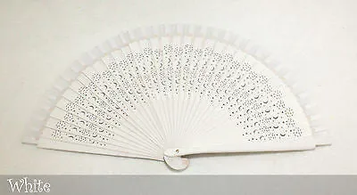 12 PCS Hollow Carved Bamboo Hand Fan