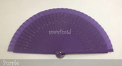 12 PCS Hollow Carved Bamboo Hand Fan