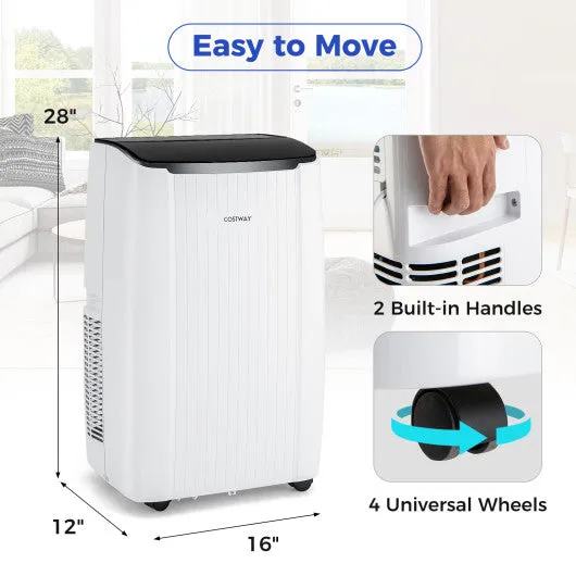 12000 BTU Portable Air Conditioner 4-in-1 Smart WiFi Enabled Home AC Unit with Heat-White