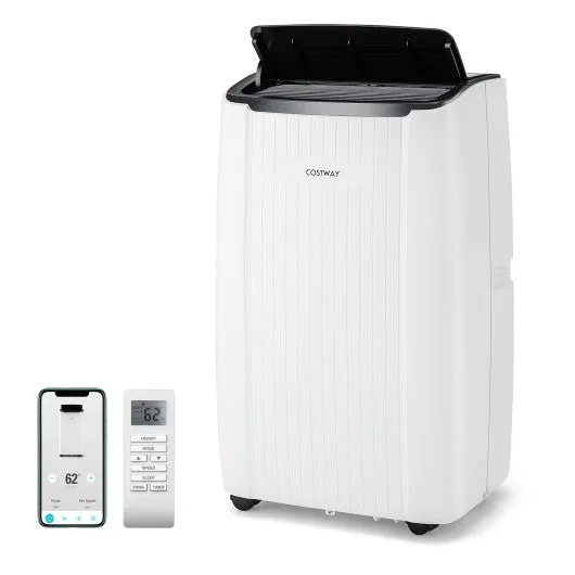 12000 BTU Portable Air Conditioner 4-in-1 Smart WiFi Enabled Home AC Unit with Heat-White