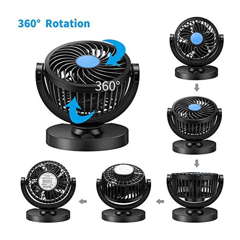 12V 360 Degree Car Cooling Fan