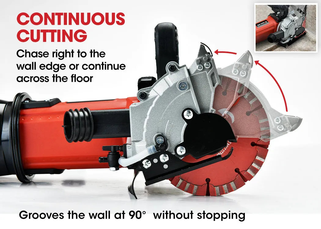 1700W Wall Chaser with Vacuum, 4 Diamond Blades - Baumr-AG