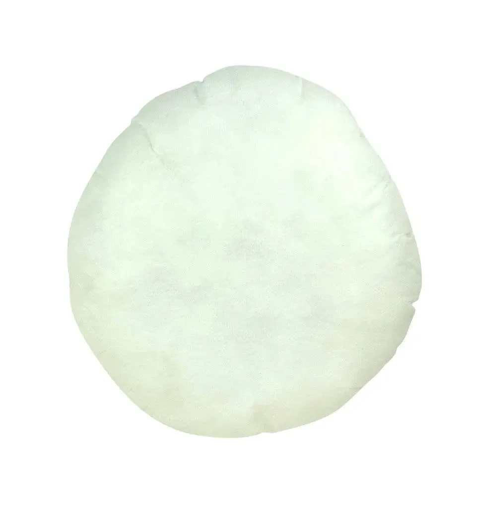 18" | 16" | 14" | 12"| 10" | 8"   | Round Hypoallergenic Polyester Filled Pillow Insert