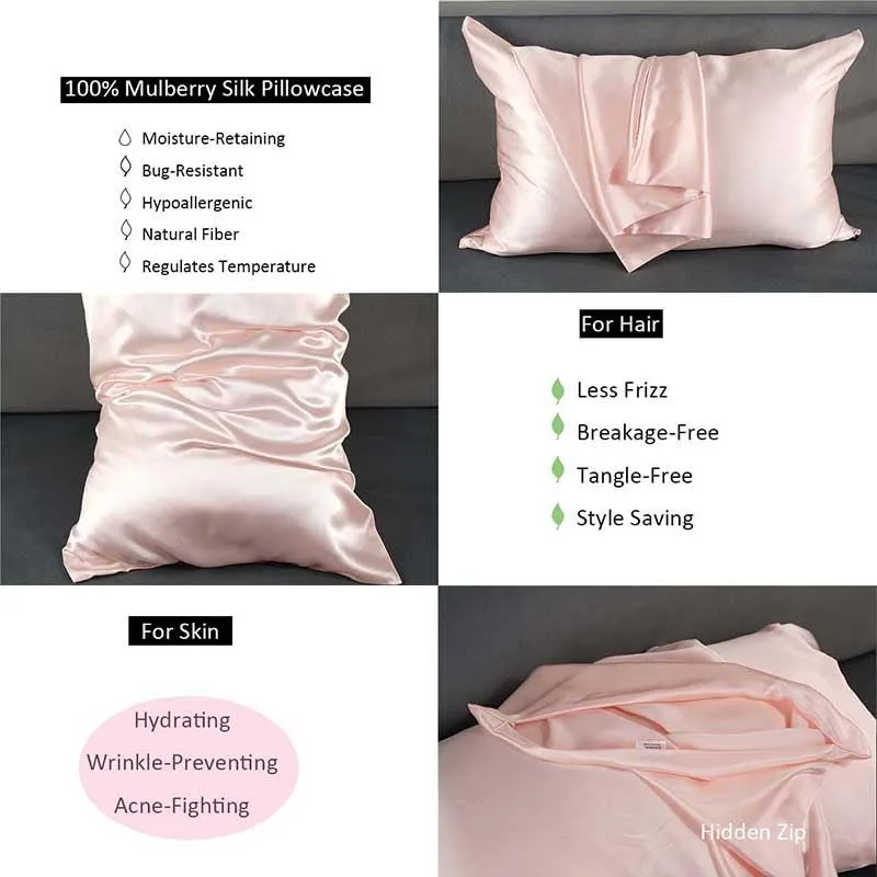 19 Momme Silk Pillowcase - Hidden zip - King size - custom and wholesale