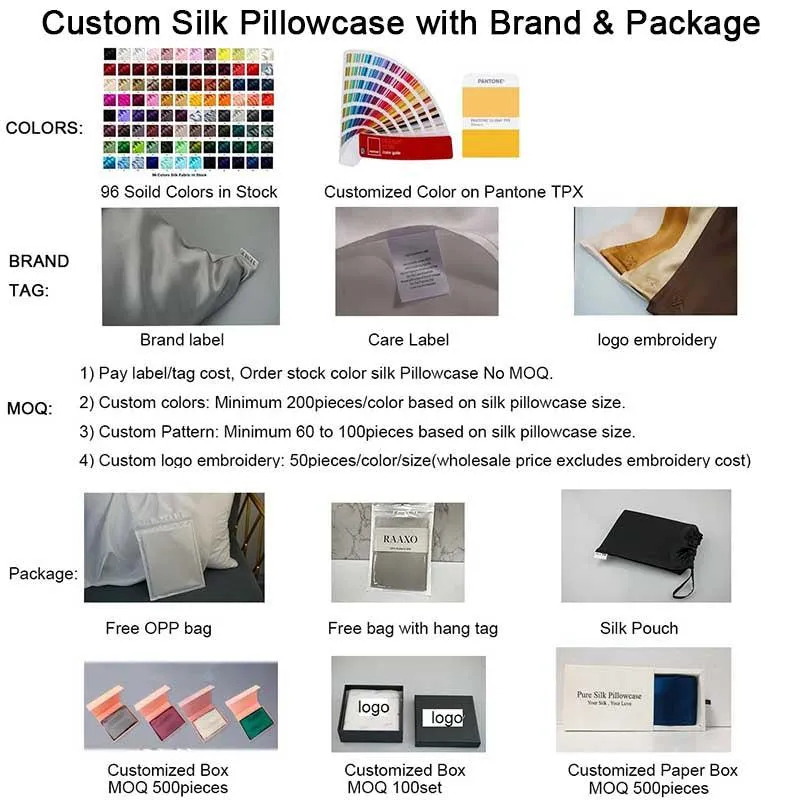 19 Momme Silk Pillowcase - Hidden zip - King size - custom and wholesale