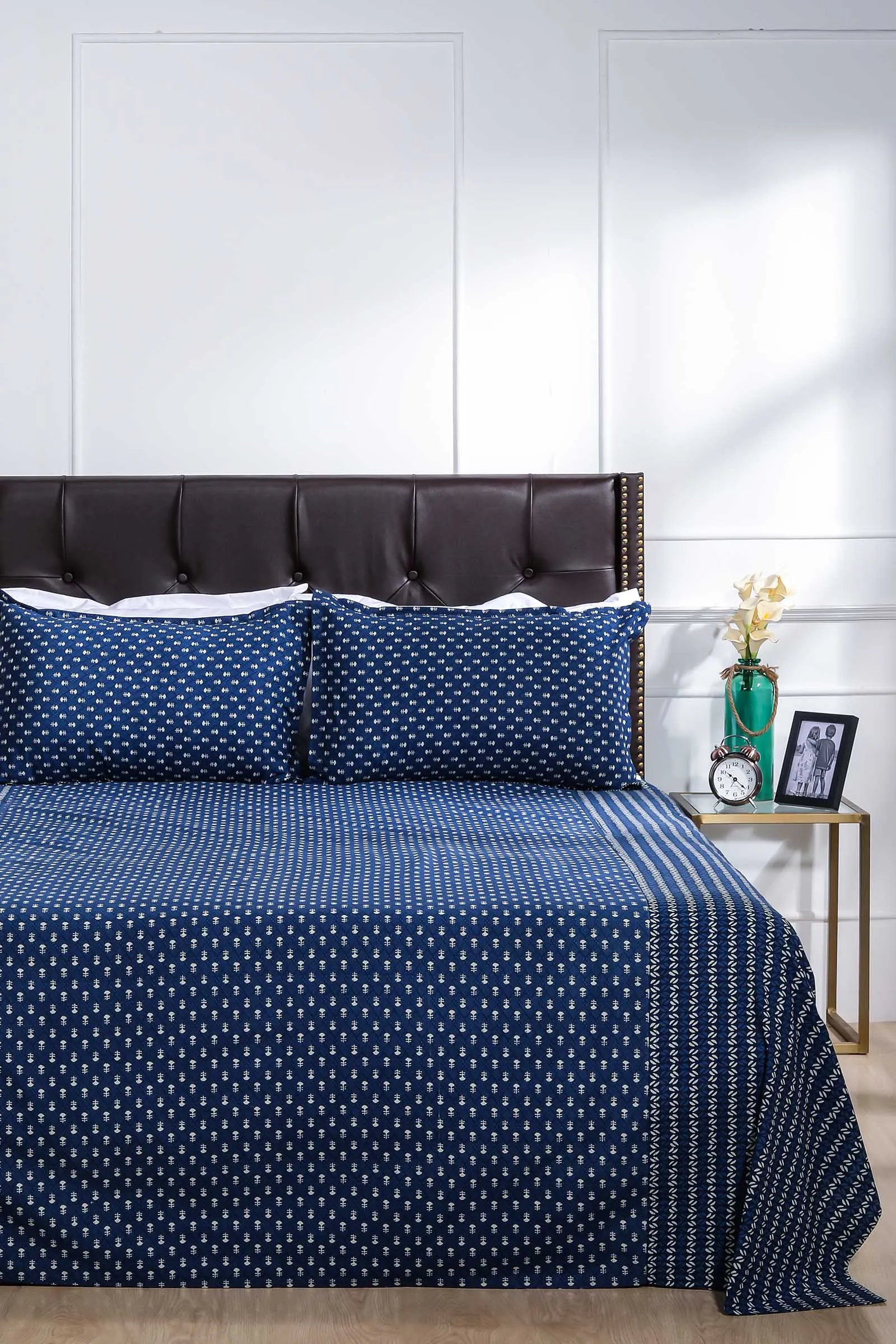 2 Indigo Boohti Cotton Bedsheet