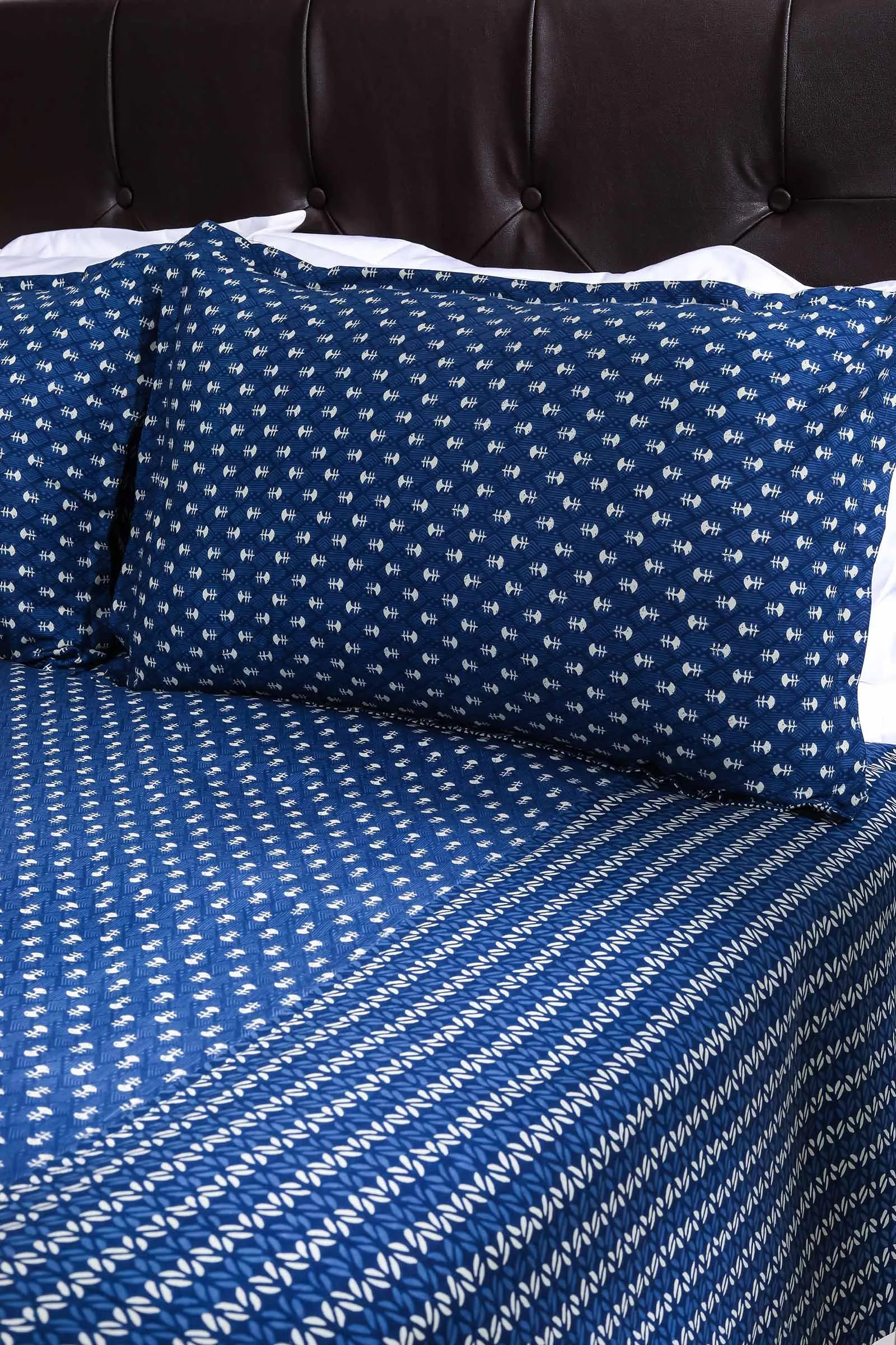 2 Indigo Boohti Cotton Bedsheet