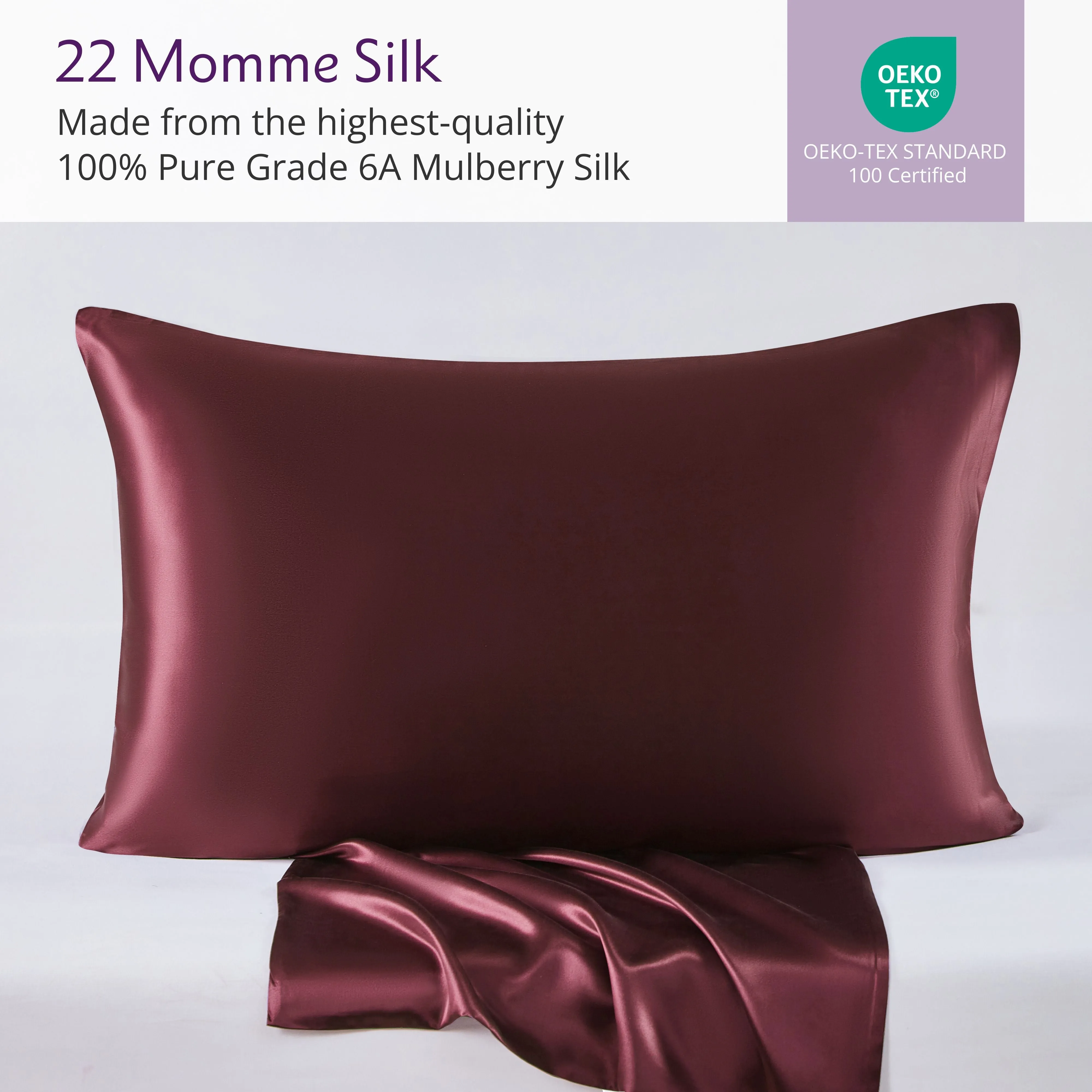 22 Momme Silk Pillowcase - Cabernet