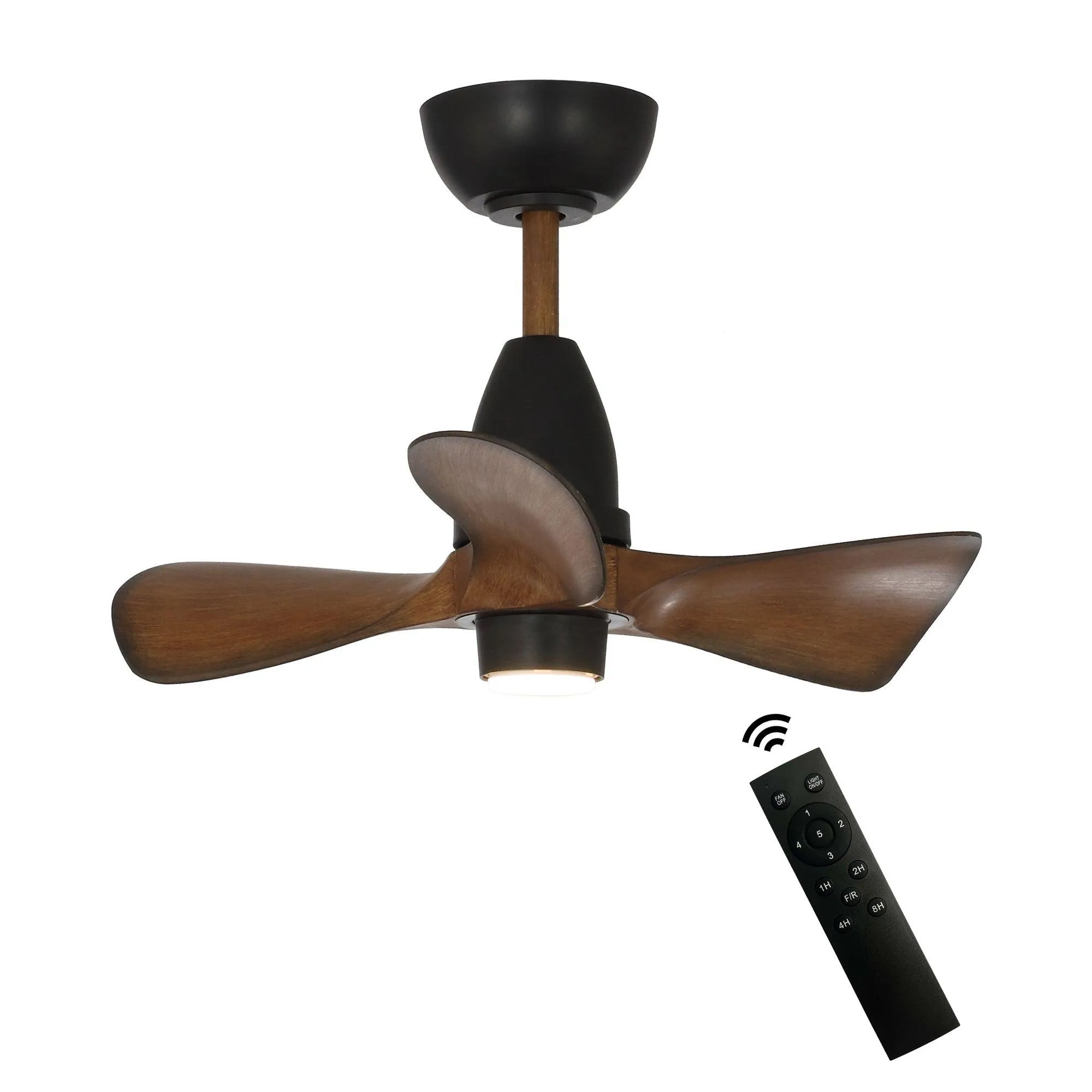 28" Kwang Farmhouse DC Motor Downrod Mount Reversible Ceiling Fan with LED Lighting and Remote Control