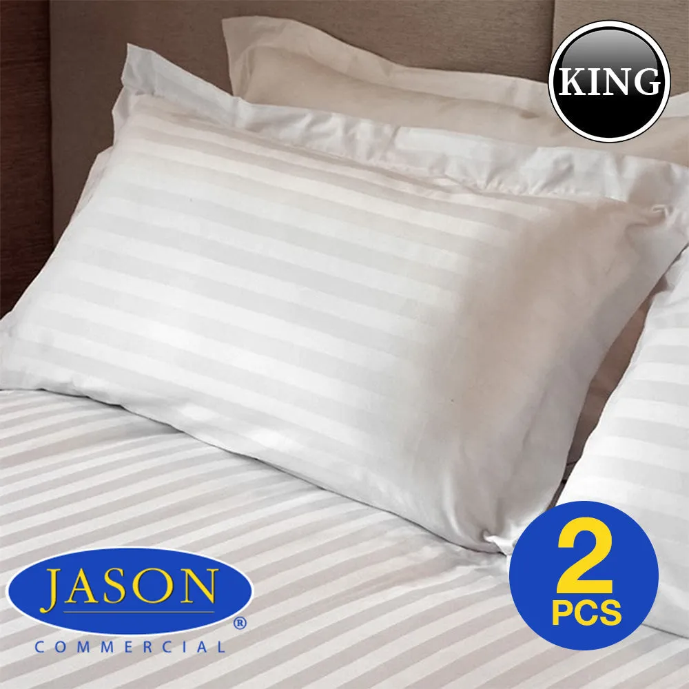 2pc Pack Jason White Satin Pillowcases - King Tailored