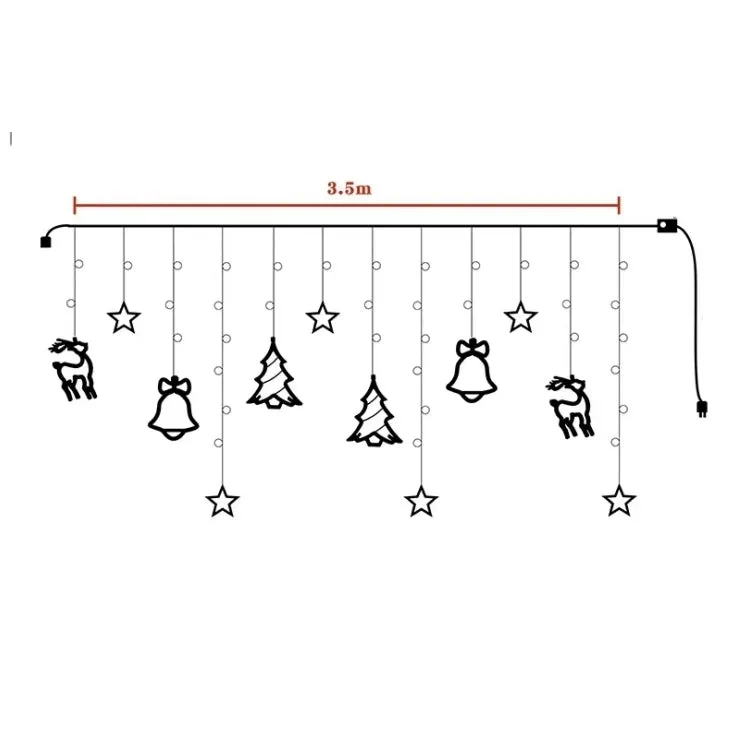 3.5m Curtain String Lights | Christmas Plug-In