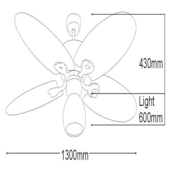 52" Hamilton AC Ceiling Fan Old Bronze MHF135OB Martec Lighting