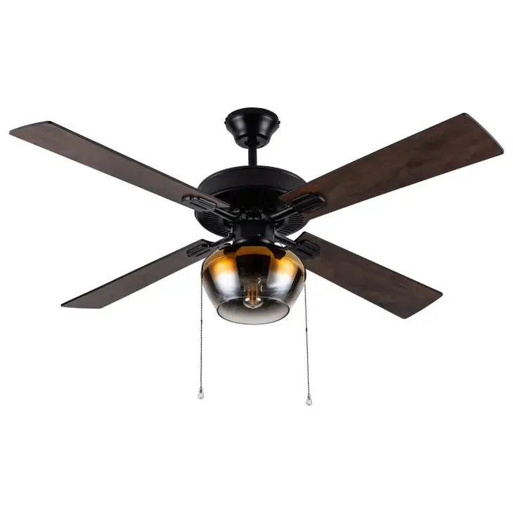 52"W Everett Black 4-Blade LED Ceiling Fan