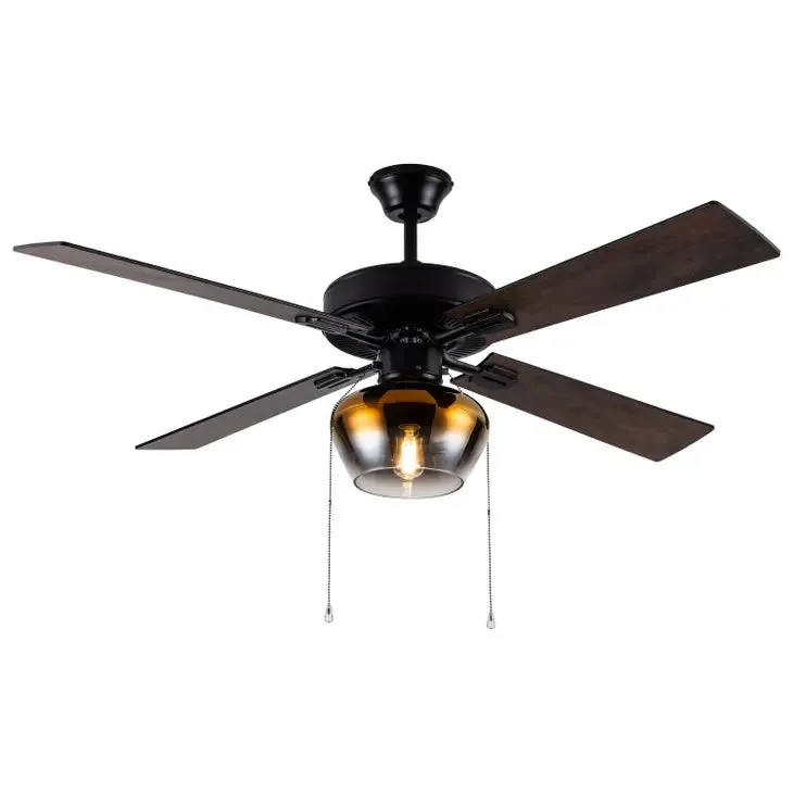 52"W Everett Black 4-Blade LED Ceiling Fan