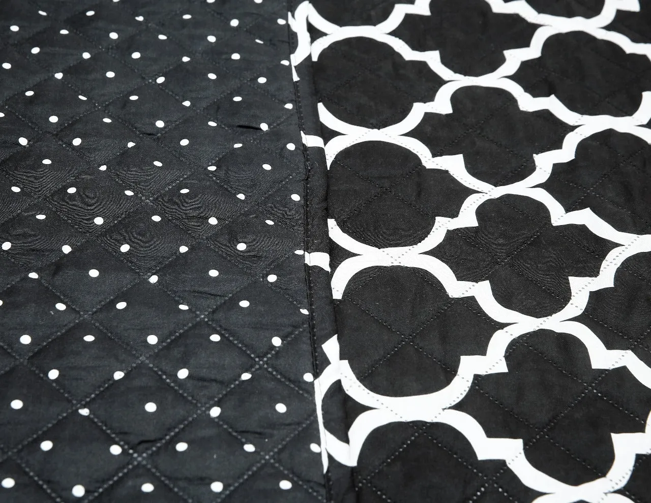 6 PCs Bed Spread Set-Black Geometric