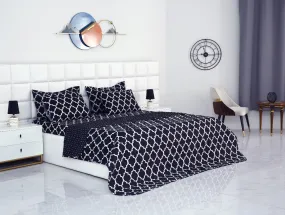 6 PCs Bed Spread Set-Black Geometric