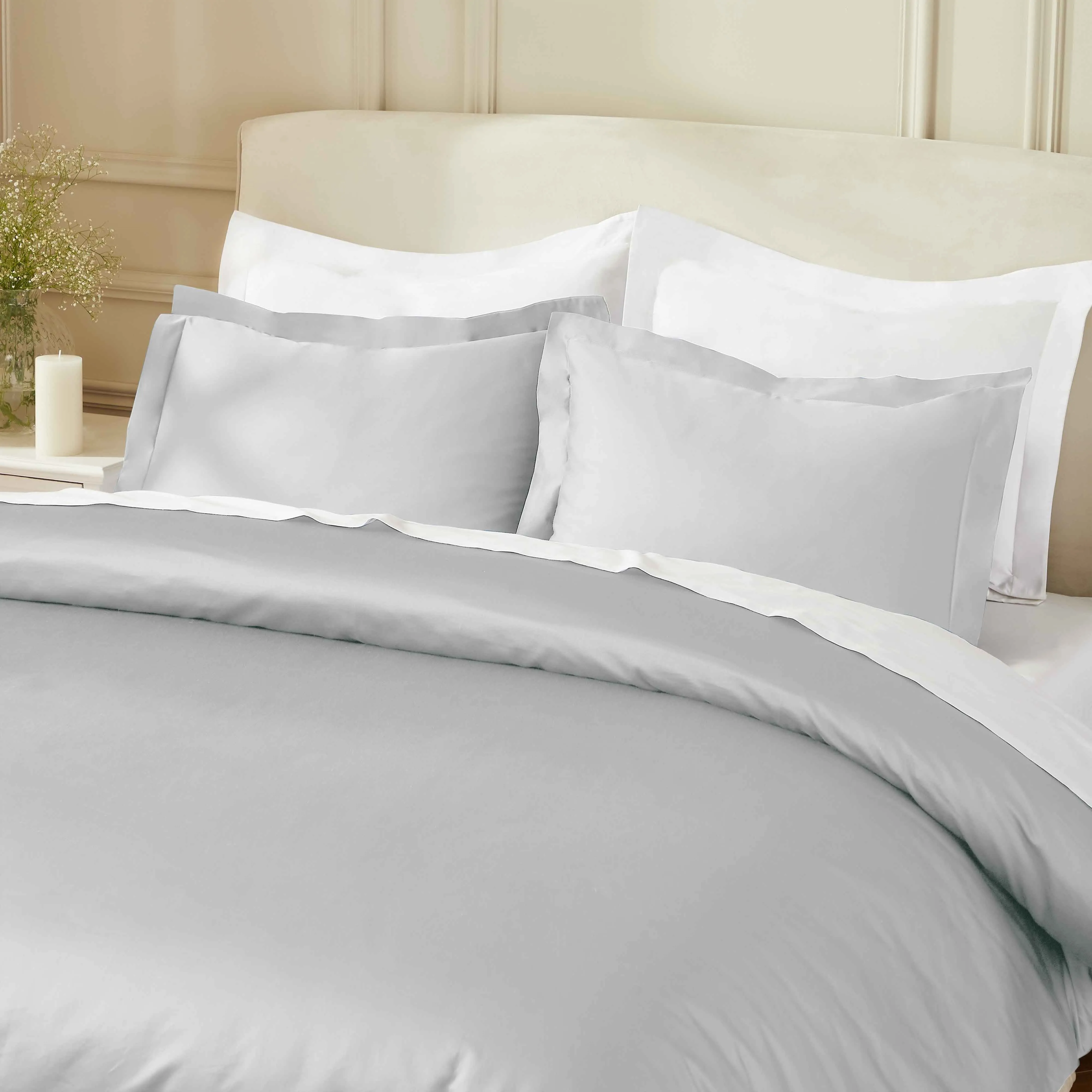 850 Thread Count Cotton Solid Luxury 3 Piece Duvet Cover Set