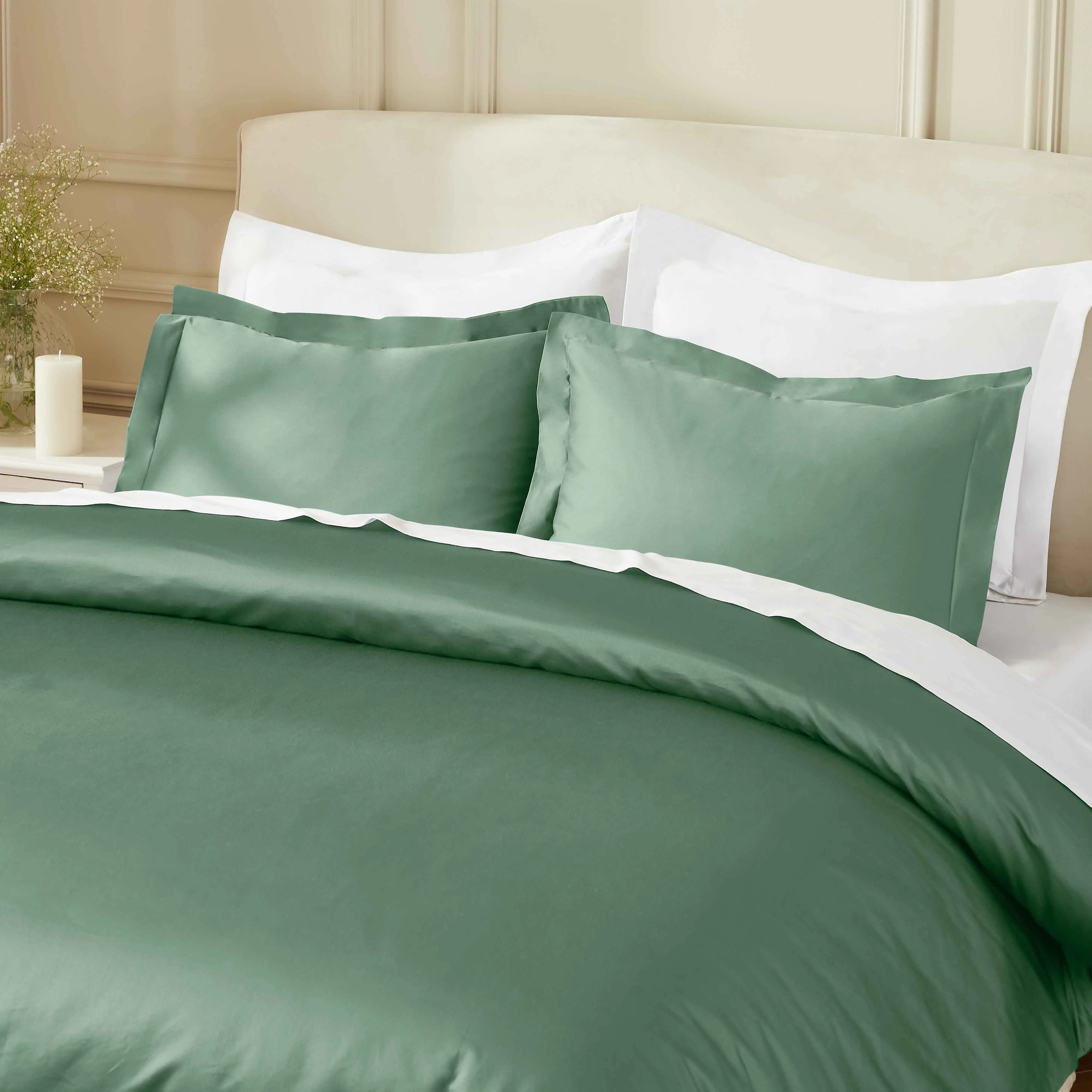 850 Thread Count Cotton Solid Luxury 3 Piece Duvet Cover Set