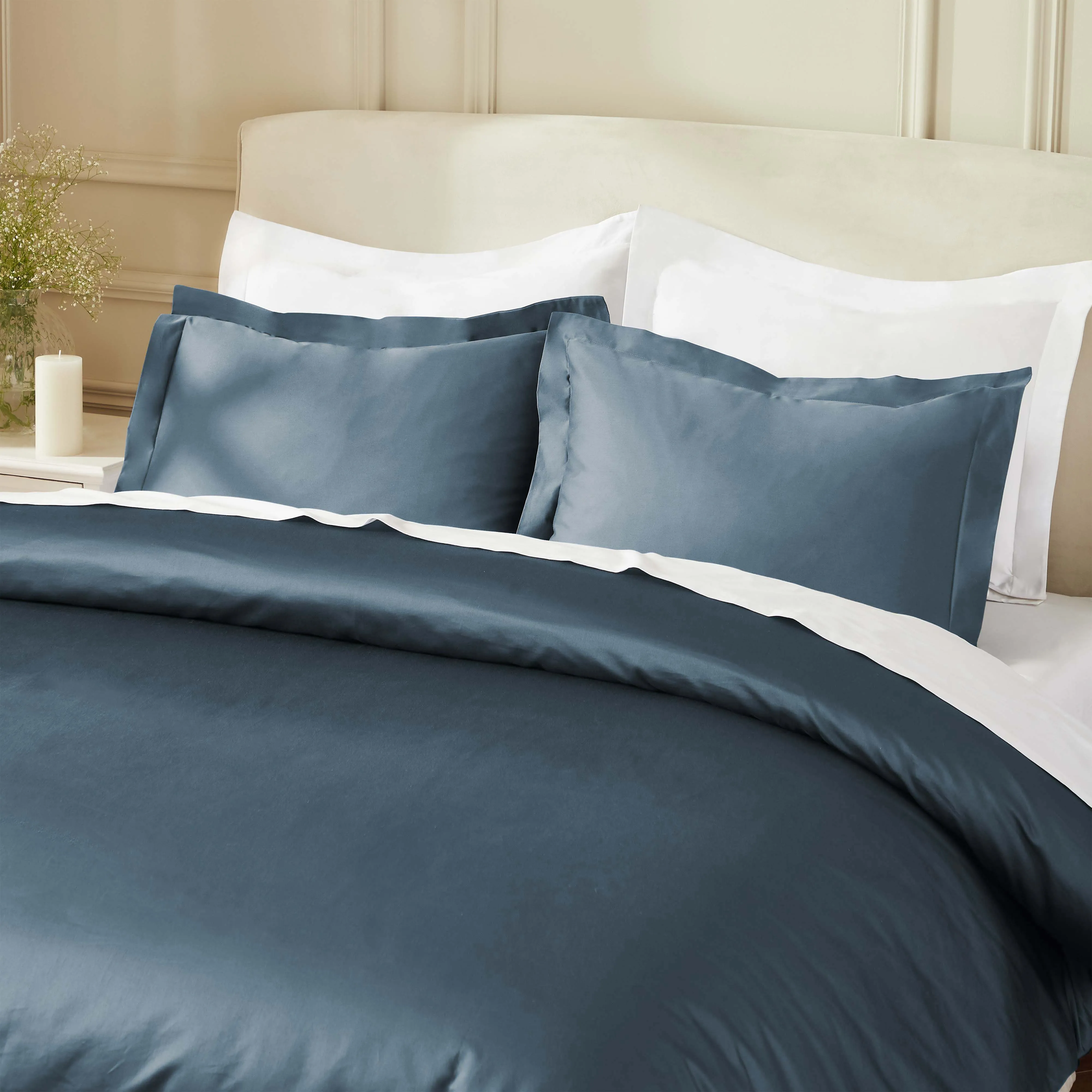 850 Thread Count Cotton Solid Luxury 3 Piece Duvet Cover Set