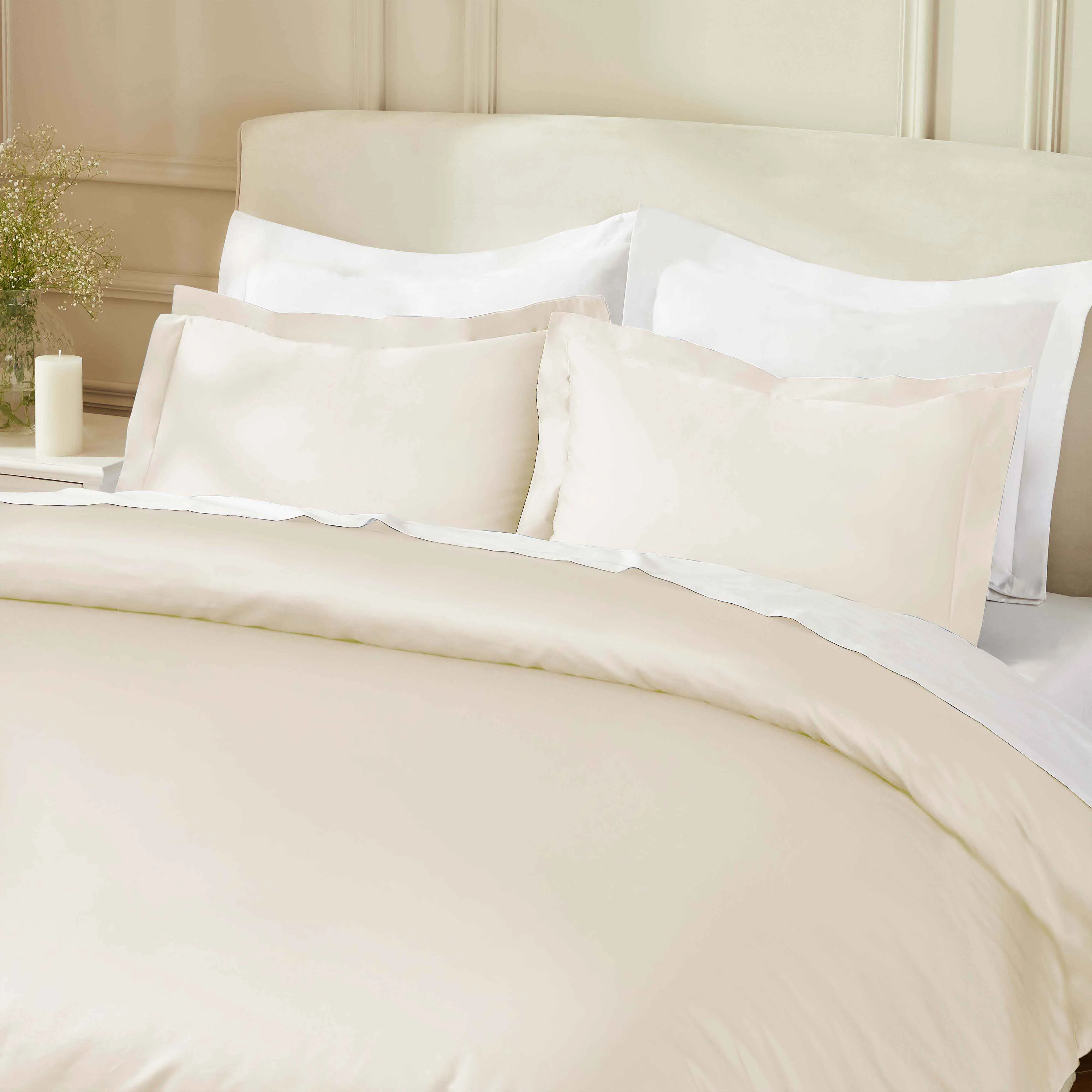 850 Thread Count Cotton Solid Luxury 3 Piece Duvet Cover Set