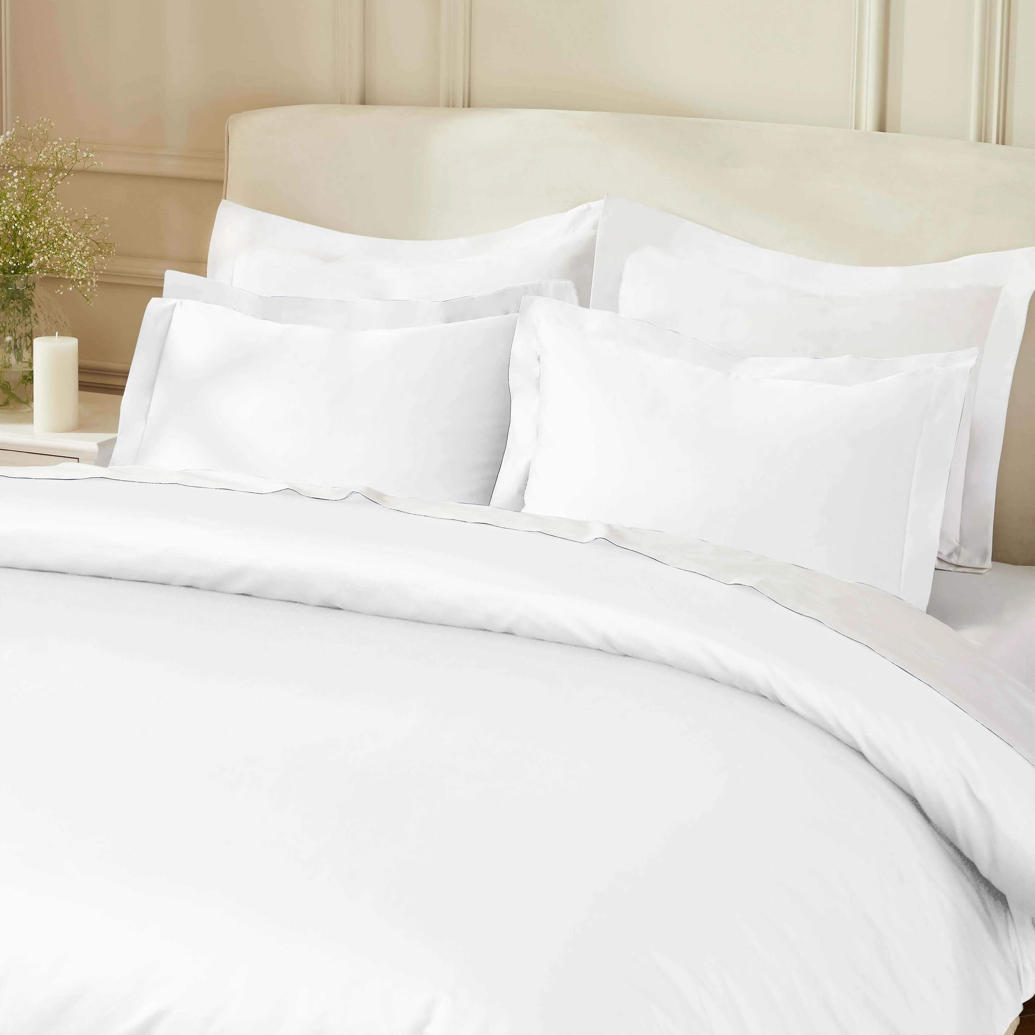 850 Thread Count Cotton Solid Luxury 3 Piece Duvet Cover Set