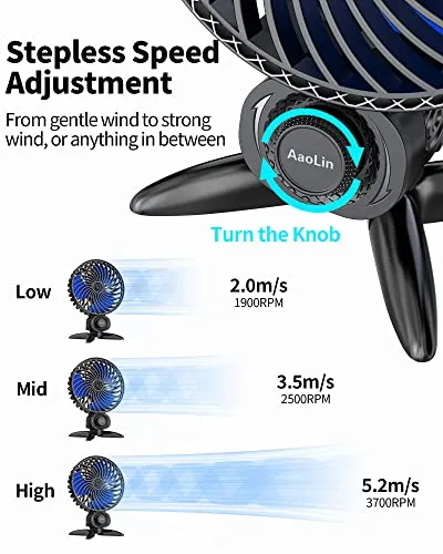 AaoLin 2 Pack USB Small Fan, Desk Fans with CVT Variable Speeds, Strong Cooling Airflow, Quiet Portable, Desktop Mini Personal Fan for Room, Home,Office, Bedroom-USB Powered