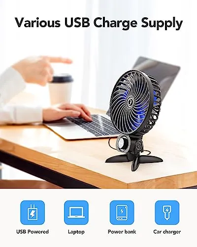 AaoLin 2 Pack USB Small Fan, Desk Fans with CVT Variable Speeds, Strong Cooling Airflow, Quiet Portable, Desktop Mini Personal Fan for Room, Home,Office, Bedroom-USB Powered