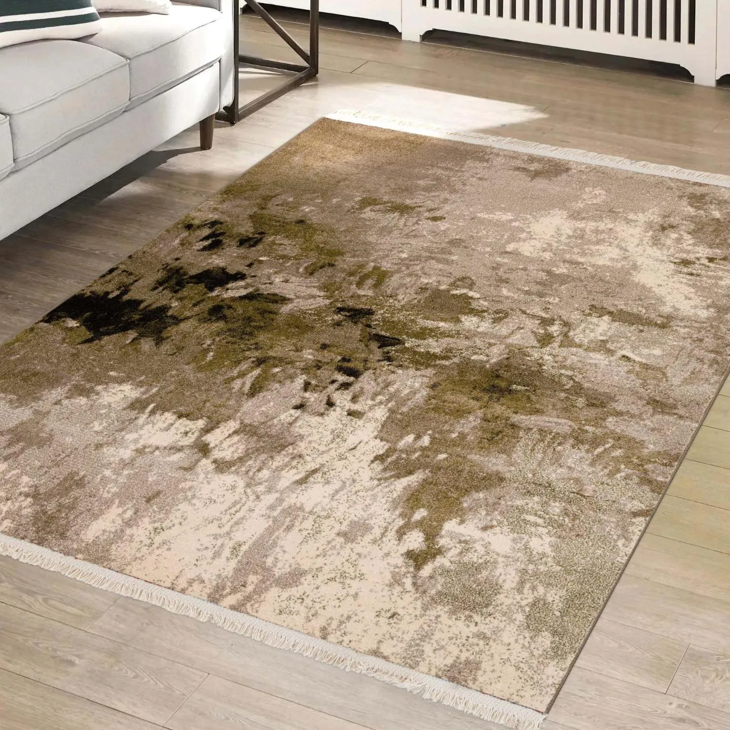 Abstract Fringe Area Rug