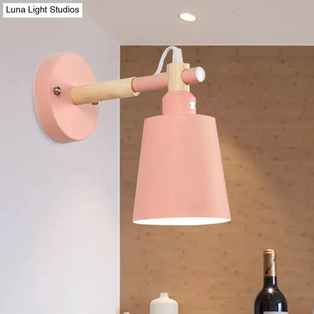 Adjustable Angle Candy-Colored Sconce Light: Macaron Metal Lamp for Shops