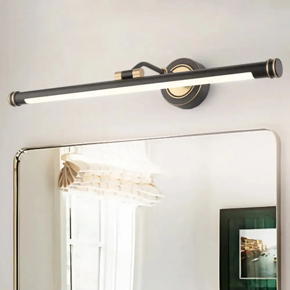 Adjustable Arm LED Metal Sconce Vanity Light with Traditional Pole Design