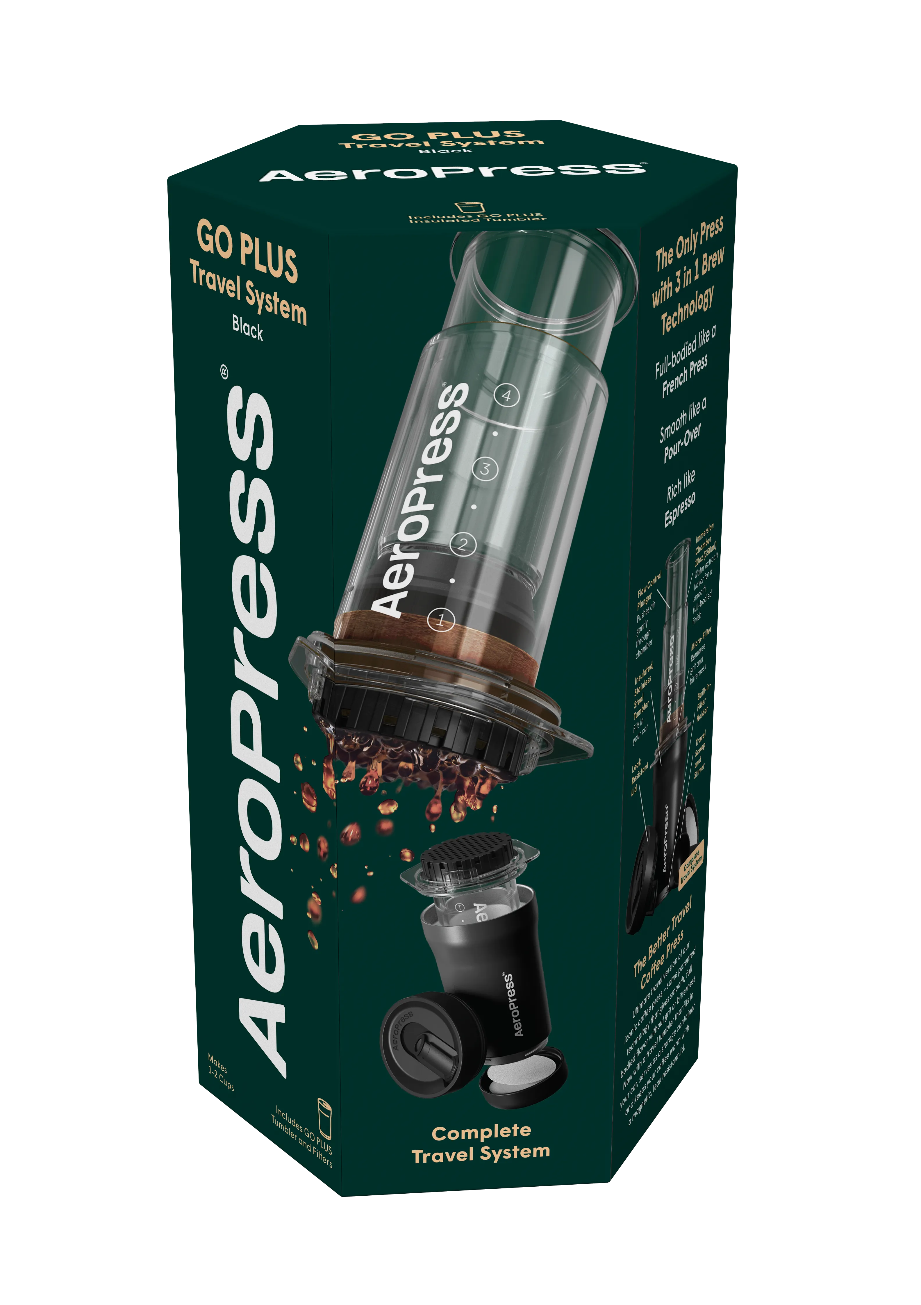 AeroPress Coffee Maker - Go Plus Travel System