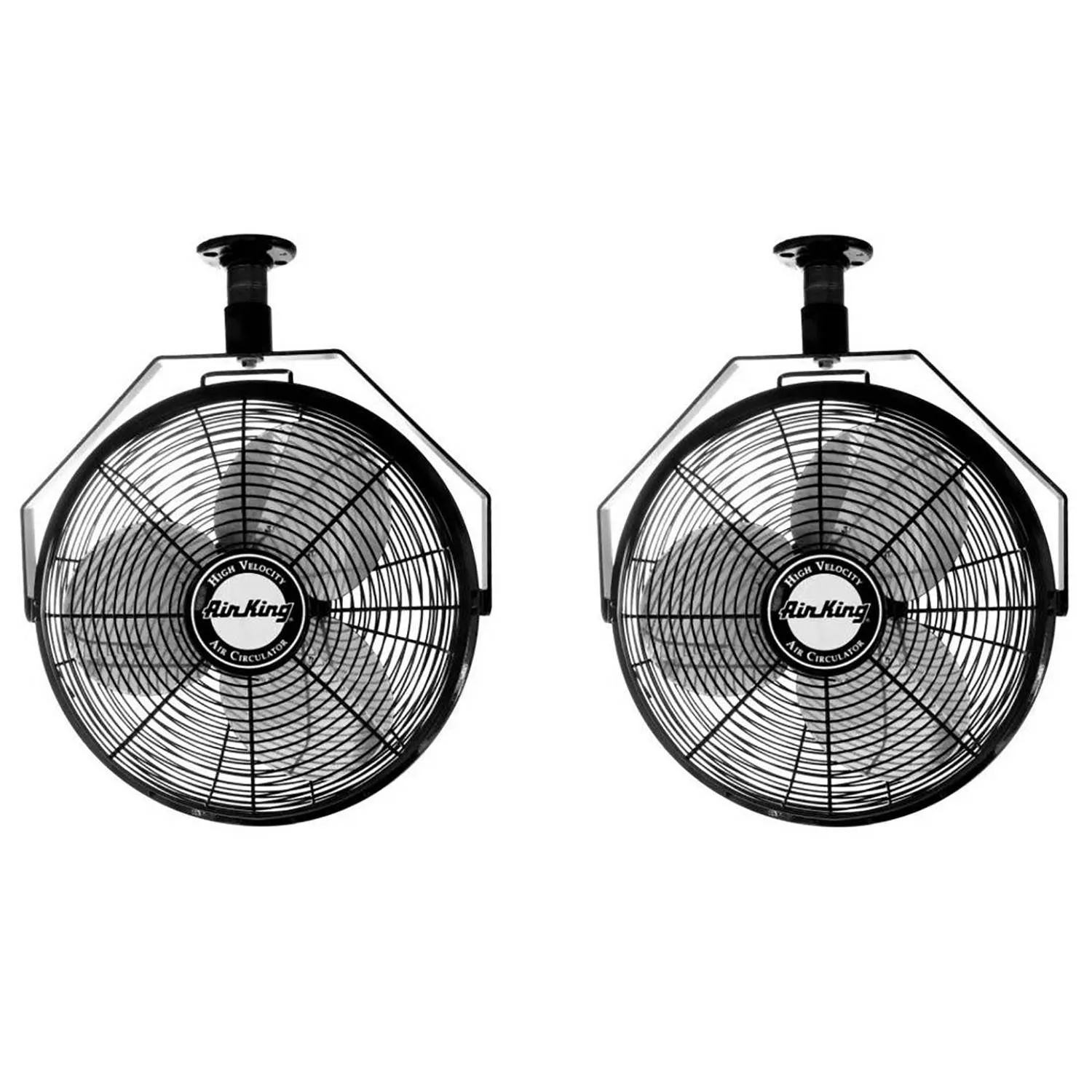 Air King 18" 1/16 HP 3-Speed Non-Oscillating Enclosed Ceiling Mount Fan (2 Pack)