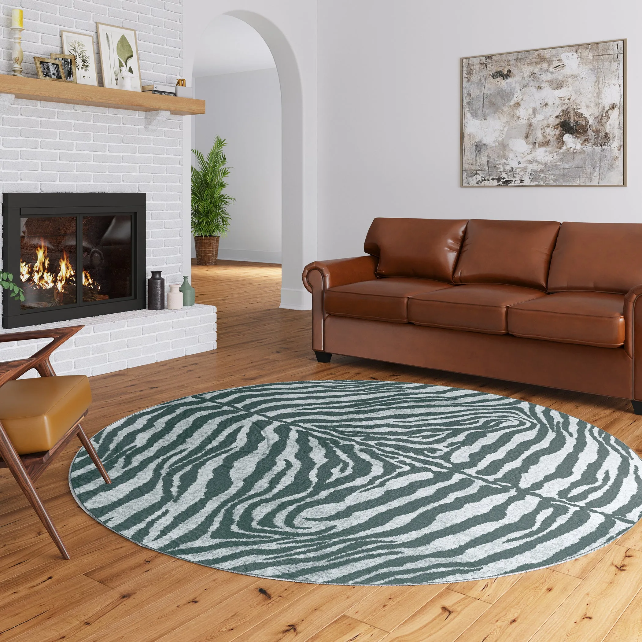 Akina Ultra-Soft 100% Polyester Shag Rug with Authentic Animal Print - Family & Pet Friendly Design