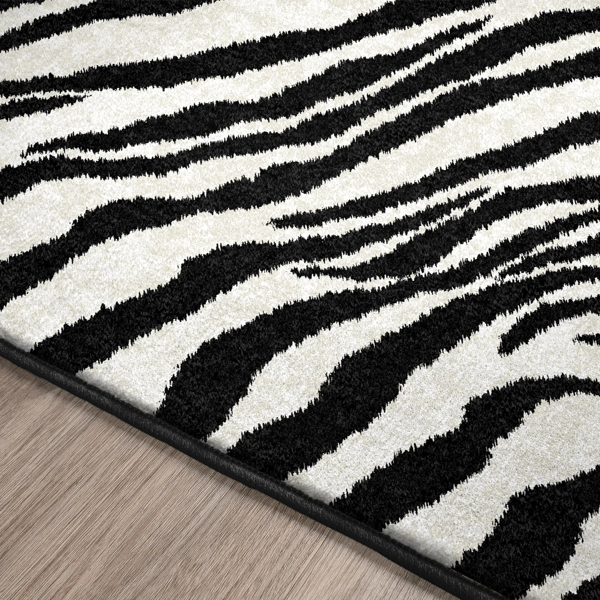 Akina Ultra-Soft 100% Polyester Shag Rug with Authentic Animal Print - Family & Pet Friendly Design