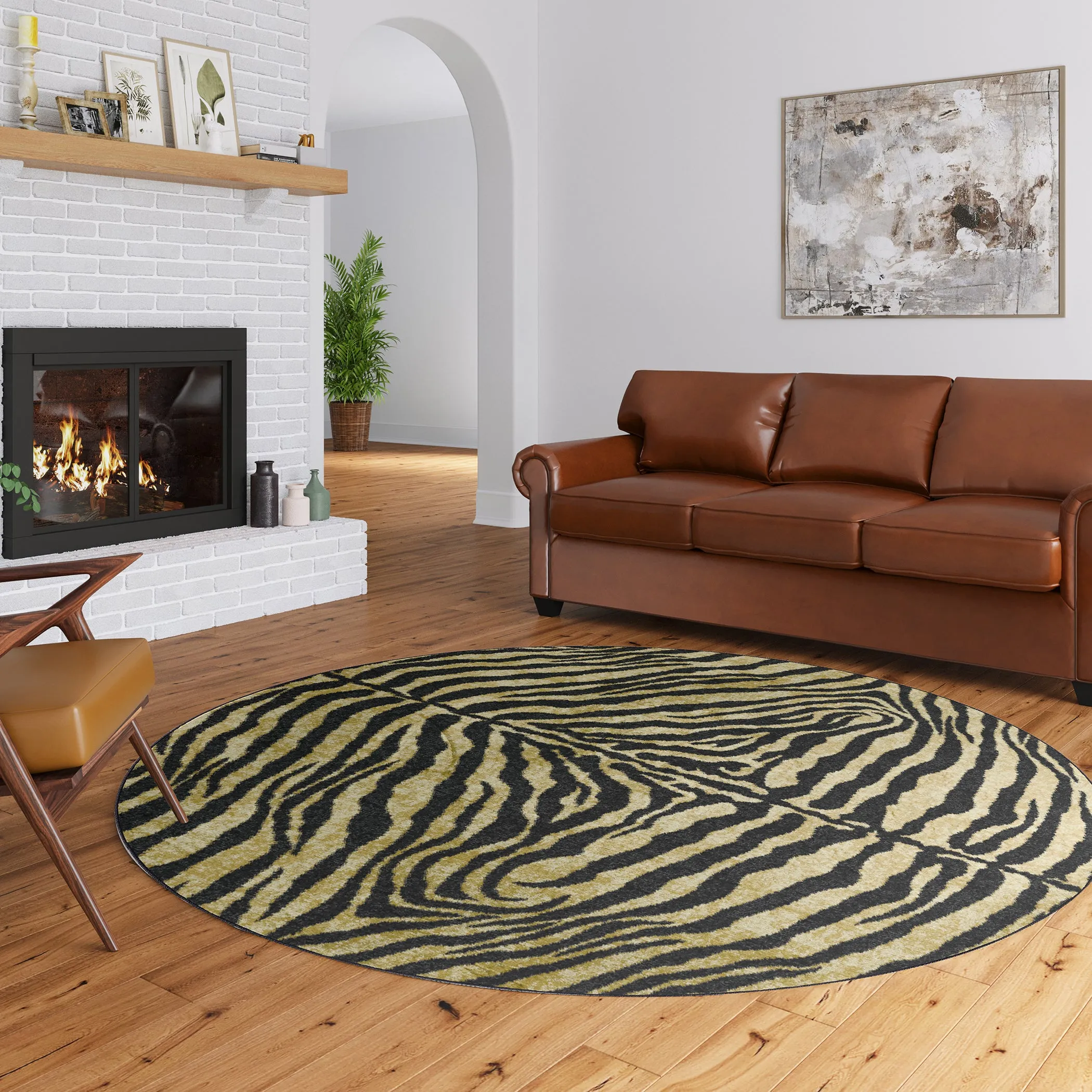 Akina Ultra-Soft 100% Polyester Shag Rug with Authentic Animal Print - Family & Pet Friendly Design