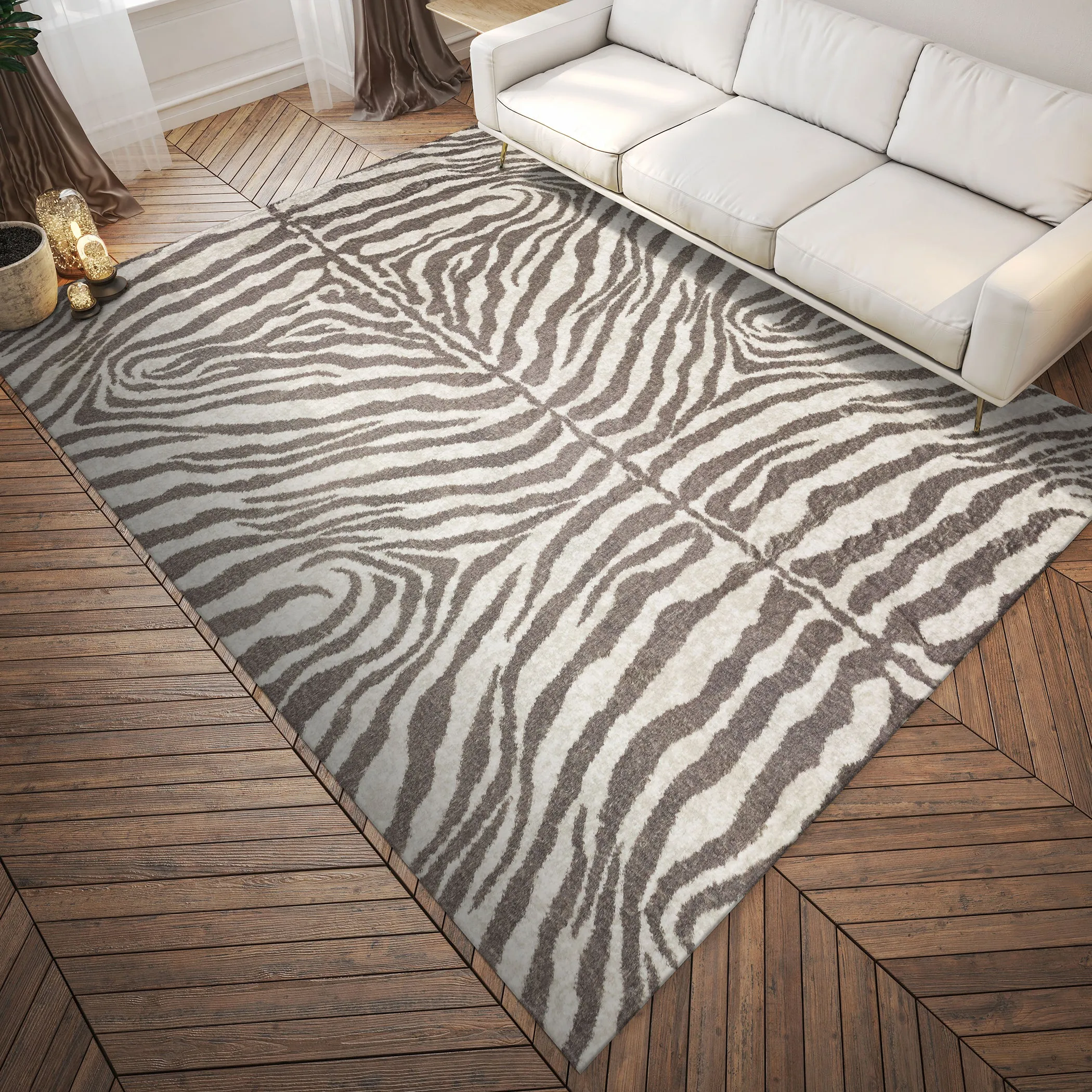 Akina Ultra-Soft 100% Polyester Shag Rug with Authentic Animal Print - Family & Pet Friendly Design