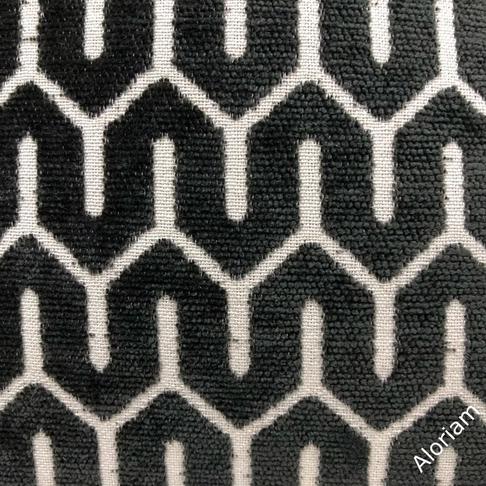 Albrecht Black Geometric Chenille Pillow Cover