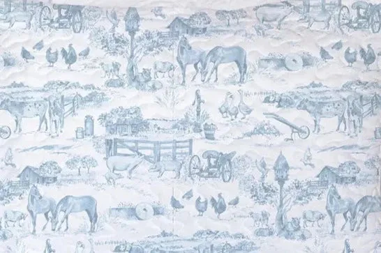 Aledo Toile Blue Pillow