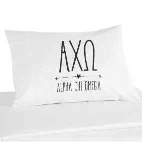 Alpha Chi Omega Boho Greek Letters and Name Pillowcase