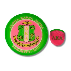 Alpha Kappa Alpha AKA Shield Collapsible Pop Up Nylon Fan